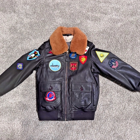 TOP GUN® 1.0 OFFICIAL KIDS LEATHER JACKET - Picture 1 of 4